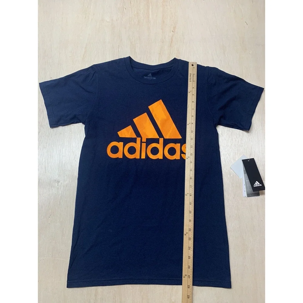 Adidas The Go-To Tee Blue Navy Static Logo‎ Shirt Adult Men's Size Small New